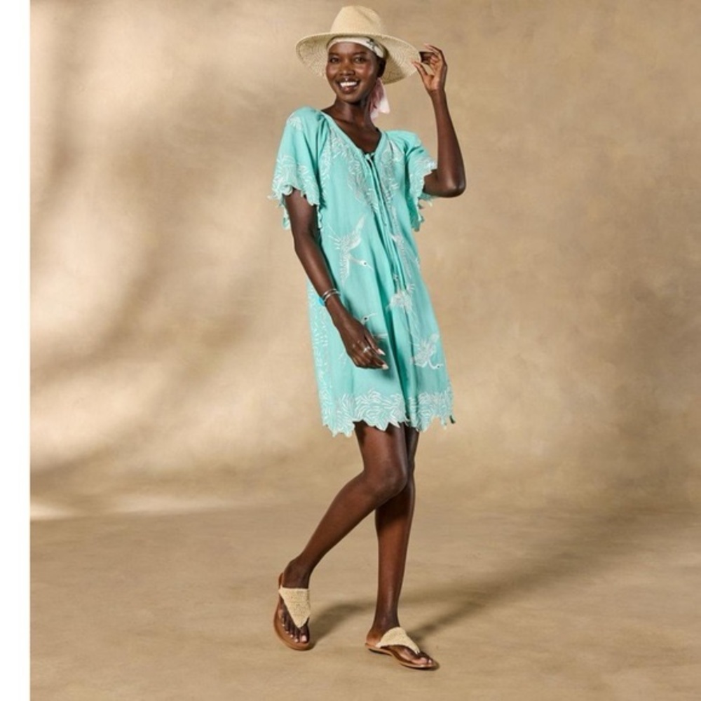 Sundance Cotton Embroidered Crane Coverup‎